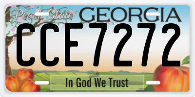GA license plate CCE7272