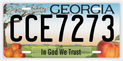 GA license plate CCE7273