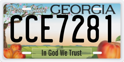 GA license plate CCE7281