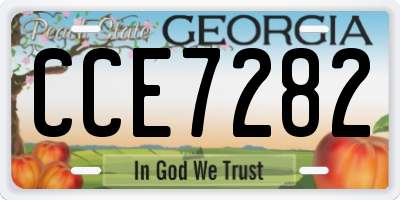 GA license plate CCE7282