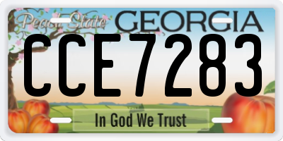 GA license plate CCE7283
