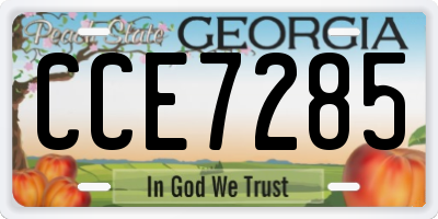 GA license plate CCE7285