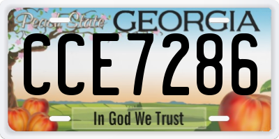 GA license plate CCE7286