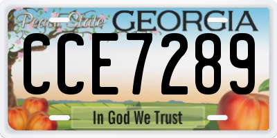 GA license plate CCE7289