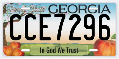 GA license plate CCE7296