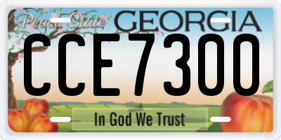 GA license plate CCE7300