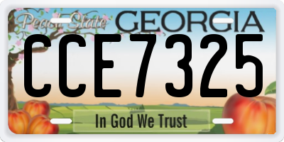 GA license plate CCE7325