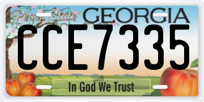 GA license plate CCE7335