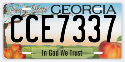 GA license plate CCE7337