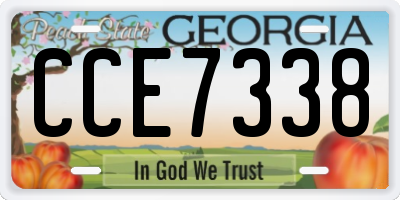 GA license plate CCE7338