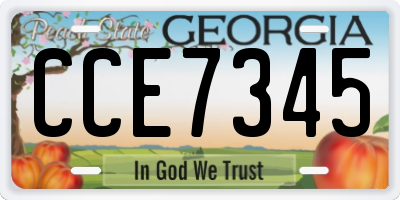 GA license plate CCE7345