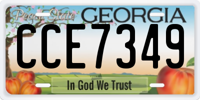 GA license plate CCE7349