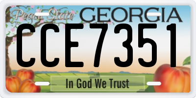 GA license plate CCE7351