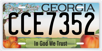 GA license plate CCE7352