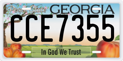 GA license plate CCE7355