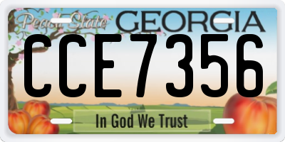 GA license plate CCE7356