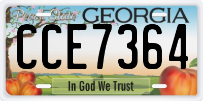GA license plate CCE7364