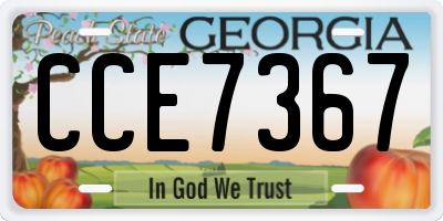 GA license plate CCE7367