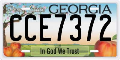 GA license plate CCE7372
