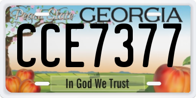 GA license plate CCE7377