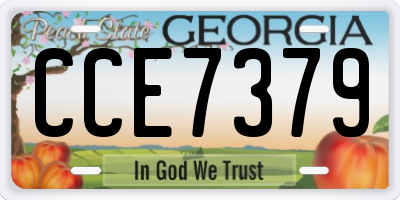 GA license plate CCE7379