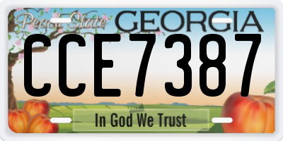 GA license plate CCE7387