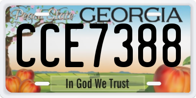GA license plate CCE7388