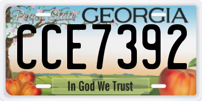 GA license plate CCE7392