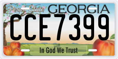 GA license plate CCE7399