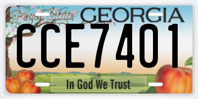 GA license plate CCE7401