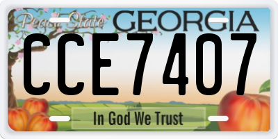 GA license plate CCE7407