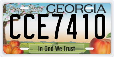 GA license plate CCE7410