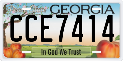 GA license plate CCE7414