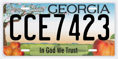 GA license plate CCE7423