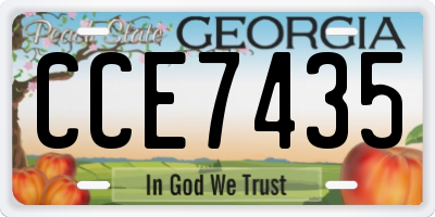 GA license plate CCE7435