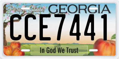 GA license plate CCE7441