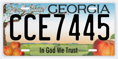 GA license plate CCE7445