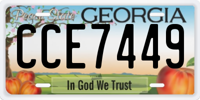 GA license plate CCE7449