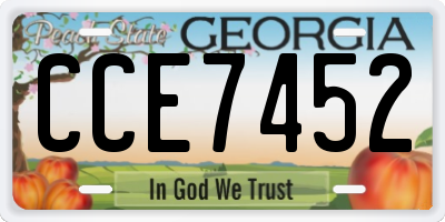 GA license plate CCE7452
