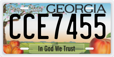 GA license plate CCE7455
