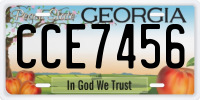 GA license plate CCE7456