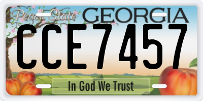 GA license plate CCE7457