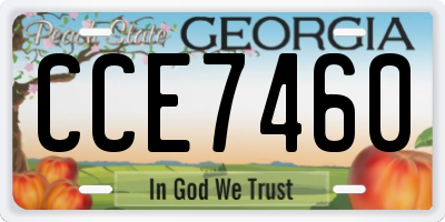 GA license plate CCE7460