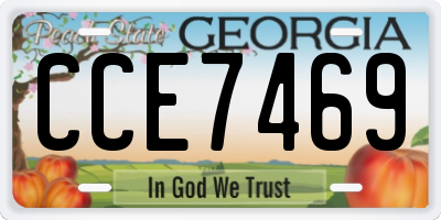 GA license plate CCE7469