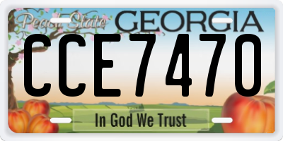 GA license plate CCE7470