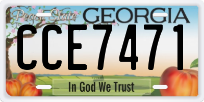 GA license plate CCE7471