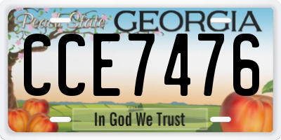 GA license plate CCE7476