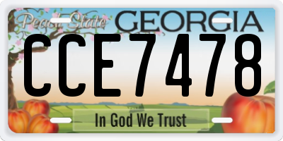GA license plate CCE7478
