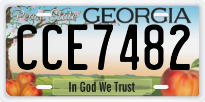 GA license plate CCE7482