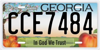 GA license plate CCE7484